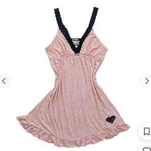 Rare Y2K Betsey Johnson Women's Black and Pink Dress size small